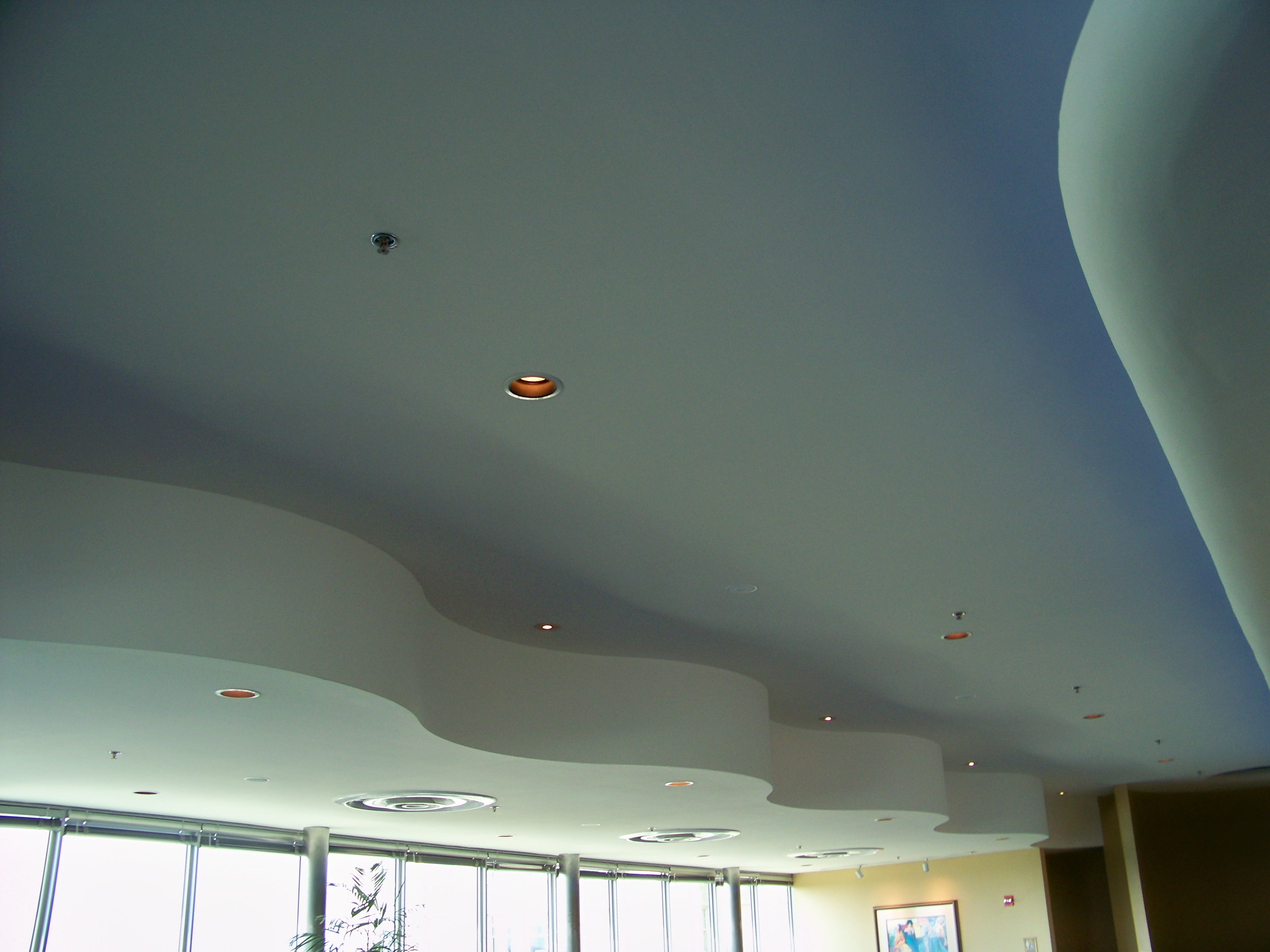 View of the wiggly ceiling in the Zodiac room