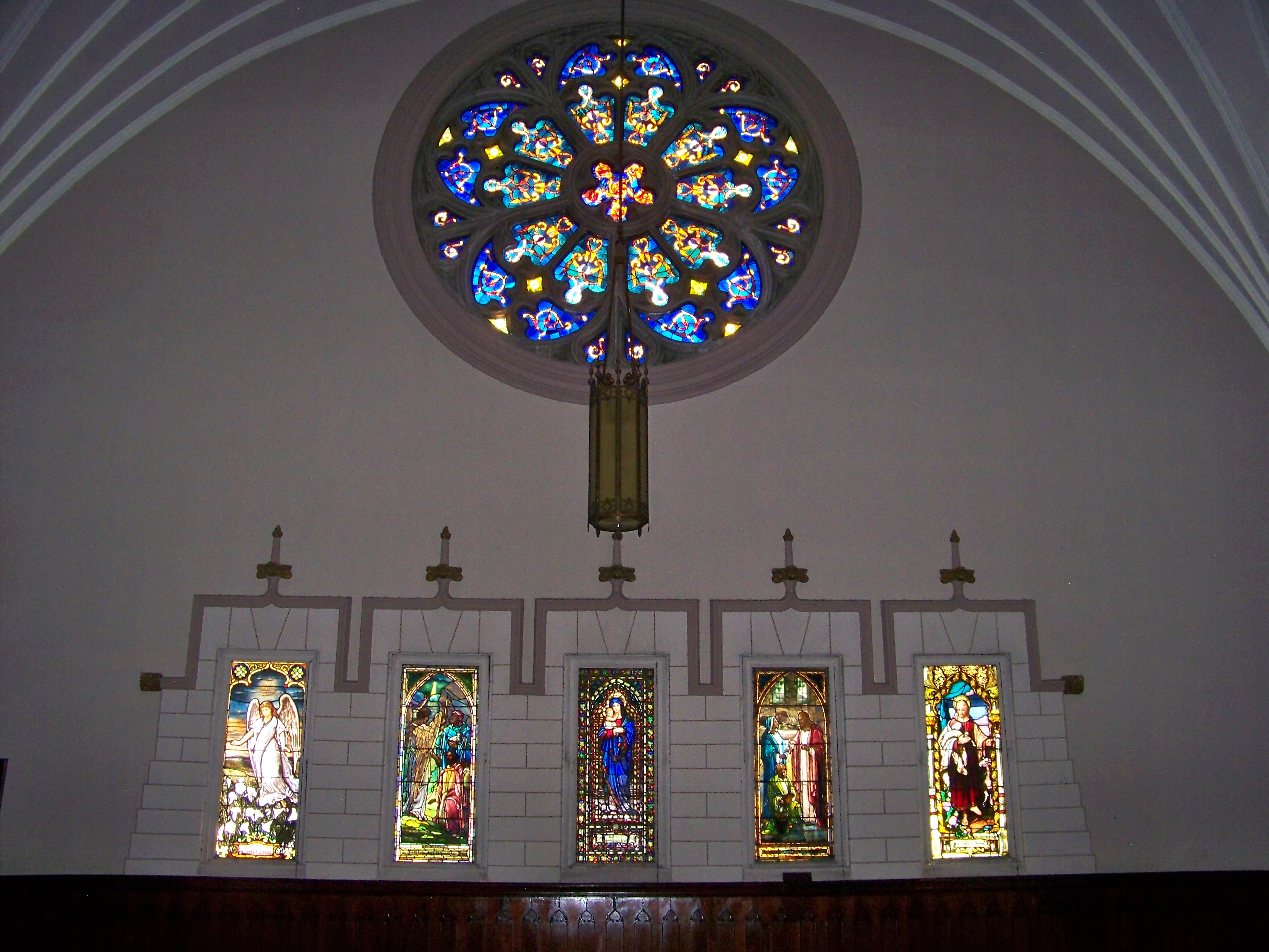 Inside view of north rose window